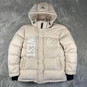 Aritzia Super Puff West Coast AOP Letting Cream Goose Down Puffer Coat Jacket Xs